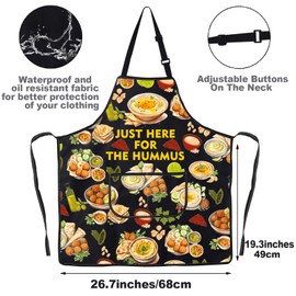 JNIAP Hummus Kitchen Apron Humus Lover Gift Lebanon Food Apron Middle Eastern Food Apron Arabic Cuisine Apron, Just Here Ap, Large