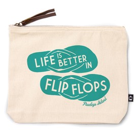Lantern Press Pawleys Island, Life is Better in Flip Flops, Simply Said, 100% Cotton Zipper Pouch, Travel Accessory, Go Bag