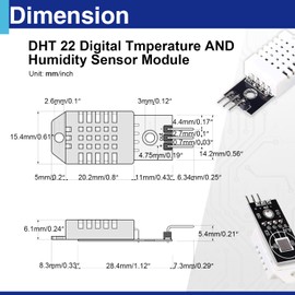 6 Set DHT22/AM2302 Temperature Humidity Sensor Module Digital Temperature Humidity Sensor 3.3V-5V with Dupont Wires Humidity Measure Range 0%-100% (±2%)Temperature Measure Range -40-80℃ (±0.5℃)Celsius
