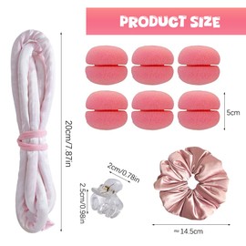 TOEECY Haare Locken Ohne Hitze Heatless Curls Set Mit Curlingkugeln Und Curling Ringe Haarwickler über Nacht Hair Roller Friseurwerkzeuge Hitzefreie Lockenwickler Für Damen(Rosa)