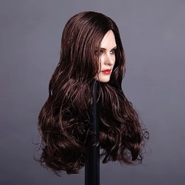 OBEST Best Female Head Sculpture Model, European and American Sexy Head Sculpture, Suitable for 1/6 Moving Doll, Blue Pupil and Brown Hair