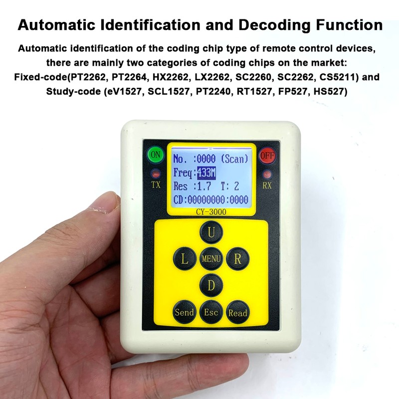 Handheld 315MHZ/433MHZ Wireless Remote Control Analyzer Multifunctional Frequency Meter Counter