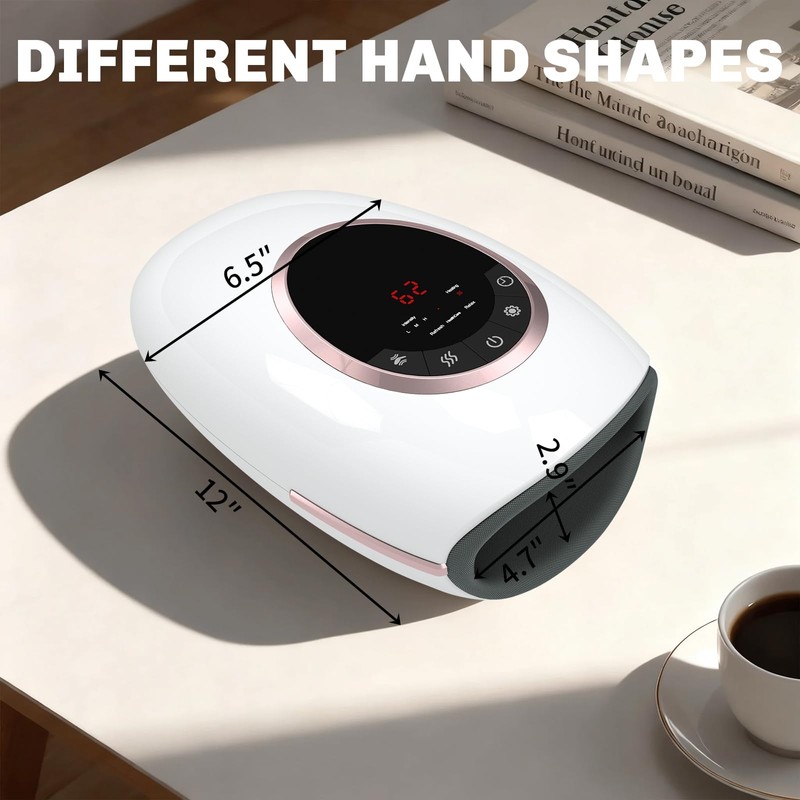 Hand Massager with Heat, Electric Compression Therapy Device, 3 Pressure