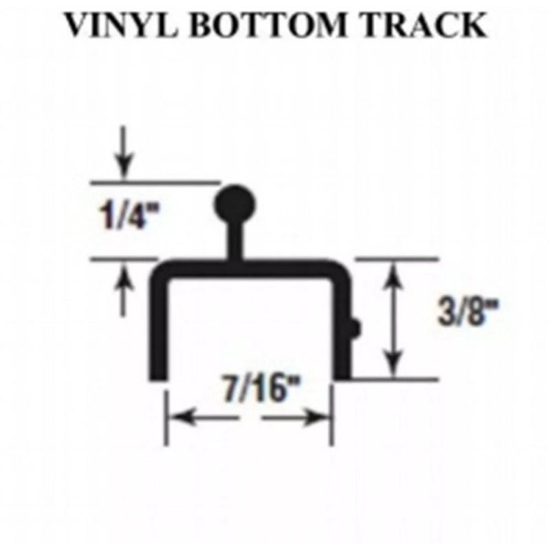 CBW Doors Sliding Screen Door Track 72" White Vinyl