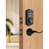 ELAMOR M19 Fingerprint Door Lock with 2 Lever Handles, Keyless