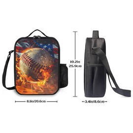 Lunch Box Insulated Lunch Bag, Reusable Portable Bento Lunchbox With Shoulder Strap, Baseball Lunch Bag, Funny Cute Cooler Thermal Meal Lunch Tote Bag