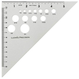 Ludwig Precision 45-90-Degree Aluminum Drafting Triangle, 6-INCH