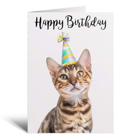 Postcard Prints - Birthday Card For Anyone Birthday Card For Friend Birthday Card For Her or For Him Bengal Cat Birthday Card For Son or Daughter