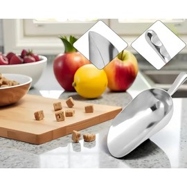 Cuchara para Alimentos de Aleación de Aluminio, Capacidad 38 oz, Acero Inoxidable, Utensilio Multiusos para Helado, Masa de Galletas, Harina y Café, Apto para Lavavajillas, Hogar y
