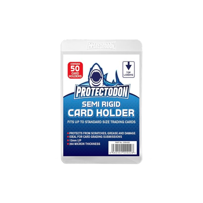Protectodon Semi-Rigid Card Holders - Pack of 50 Protectors -