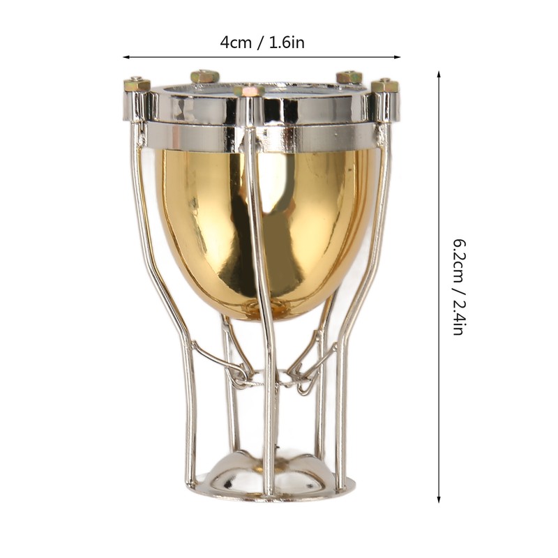 Miniature Timpani Model Decorative Exquisite Copper Timpani Ornament for Graduation