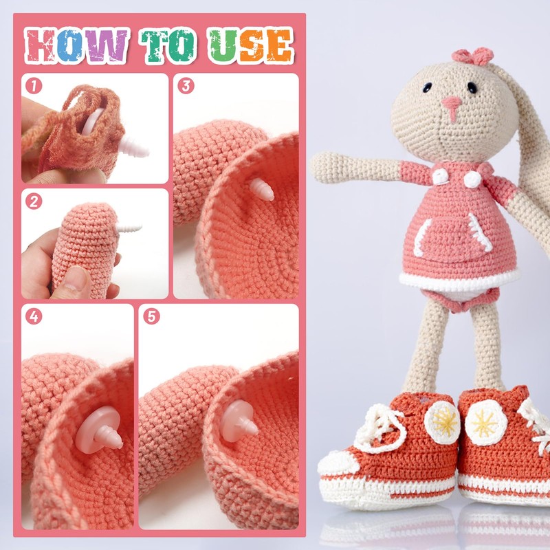 TOAOB 10 Set Doll Joints 45 mm White Plastic Animals