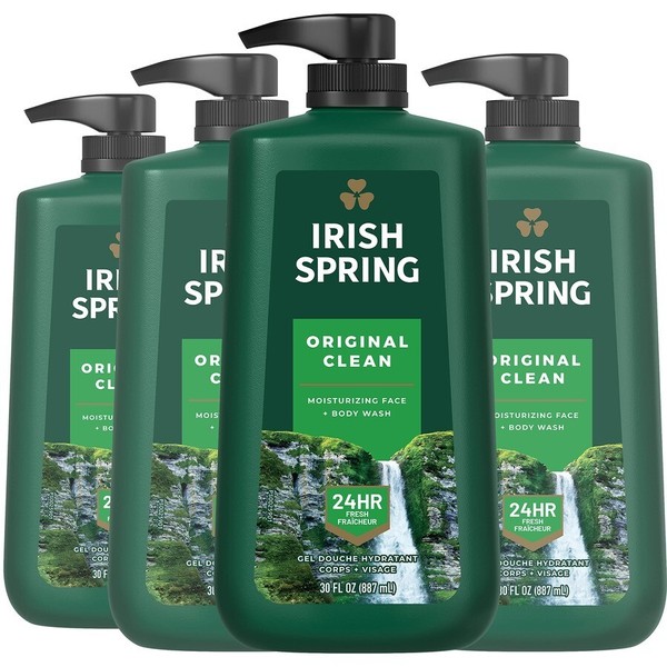 Irish Spring 4 PK Irish Spring Mens Body Wash Pump,