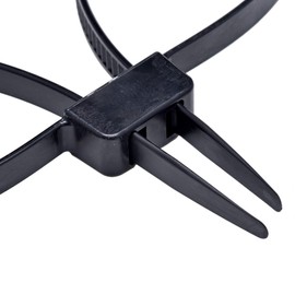 DOMG 10 PCS Heavy Duty Strong 250-lb Police Zip Tie Handcuff Nylon Double Locking Cuffs Disposable Black Plastic Cable Tie, 27.5" Long