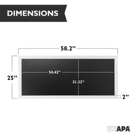 Ilyapa Extra Large Magnetic Chalk Board for Wall - Hanging Sandwich Menu Chalkboard Signs for Restaurant, Cafe, Food Truck, or Kitchen - Wall Mounted Magnet Board - 58x25 Inches - White