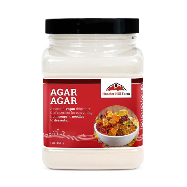 Agar Agar Powder by Hoosier Hill Farm, 1LB (Pack of 1) | Vegan Gelatin Substitute