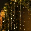 15ft Icicle Curtain Style LED Christmas String Light Indoor &