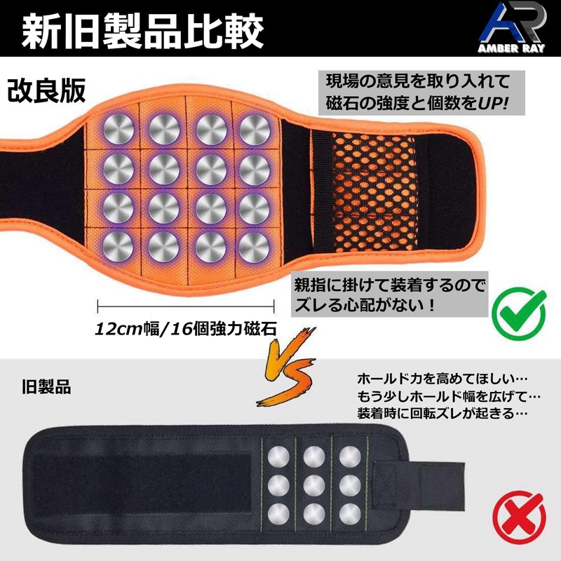 AMBER RAY Magnetic Wristband for Work, Prevents Lost Parts, Work