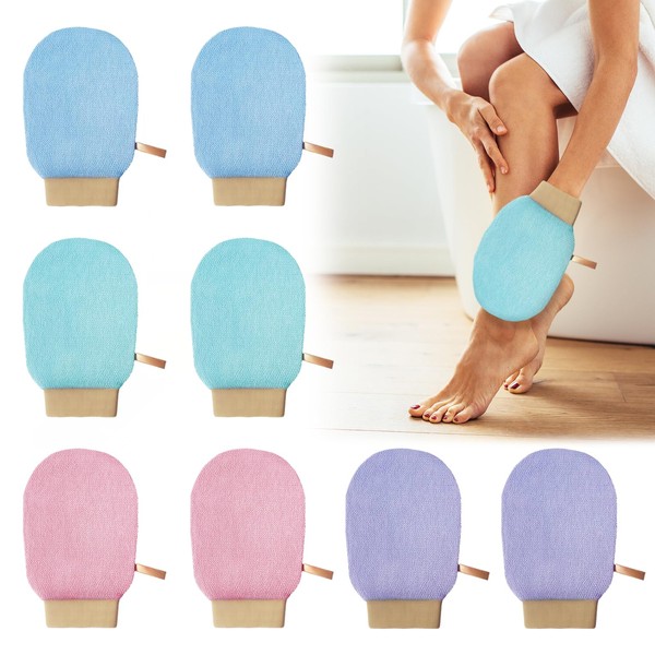 8Pcs Exfoliating Glove,Body Scrubber Exfoliator Mitt,Shower Gloves Exfoliating for Women,Men,Self-Tan
