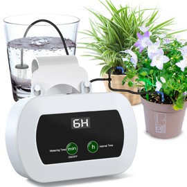 ZWJBSGY Automatic Watering System for Plants, Automatic Drip Irrigation Kit,10 Potted Indoor Houseplants Support with Digital Programmable Water Timer, LCD Display, Power Supply