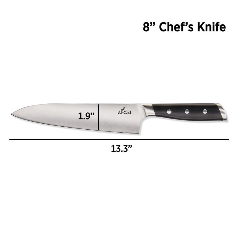 All-Clad Forged German Stainless Steel Chef Knife 8 Inch, Fully