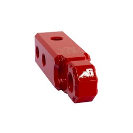 AGENCY 6 Recovery Shackle Block Assembly 2 INCH Double Hole Powder Coat RED - Hitch Receiver Block - Proudly Made in The USA with US Certified Materials - Includes Hitch pin and D-Ring