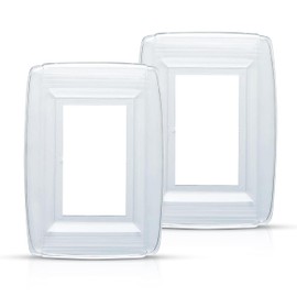 OhLectric Wall Shield - Unbreakable Plastic Wall shield - Single Gang Protection For Sockets - Eliminates Grease And Dirt - Indoor Switch Shield Outlets From Debris, Clear, Pack Of 2 - OL-45699