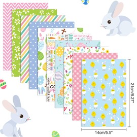 Fepito Easter Day Pattern Paper Set, Decorative Paper for Card Making, Scrapbook Decoration, Double Sided, 10 Patterns