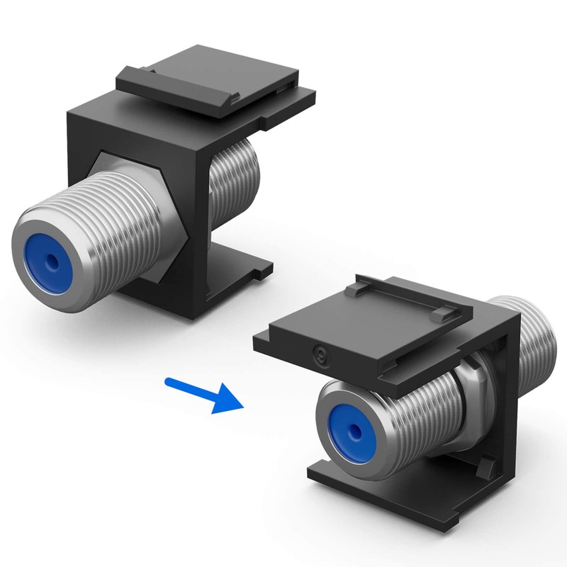 HB-DIGITAL Keystone Module with F-Connector Socket Nickel-Plated Multimedia Keystone for