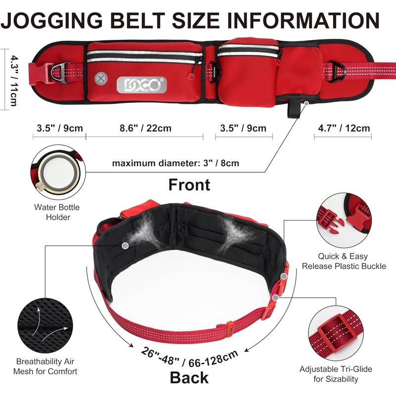 DOCO Retractable Bungee Dog Leash for Running Walking Jogging, Training,