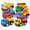 ALZEU Mini Car, 6 Model Crane, Ladder, High Altitude Work Vehicle, Excavator, Mixer, Dumper, Sandbox, Push and Play Car, Toy, Model, Kids, Construction, Vehicle, Working Car, Series Set (6 Models)