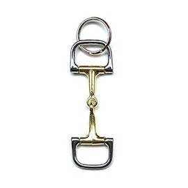 JA Horse Keyring Pendant Horse Rider Pony (Bit D-Ring), silver