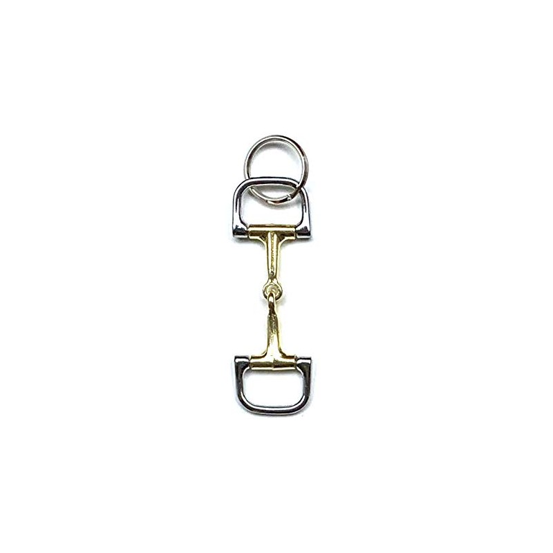 JA Horse Keyring Pendant Horse Rider Pony (Bit D-Ring), silver