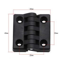 Door Hinge1.57/40mmx40mm Black Plastic Cabinet Door Reinforced Ball Bearing Hinge - (20Pcs)