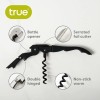 True TrueTap Double Hinged Waiter’s Corkscrew, Matte Black Wine Bottle