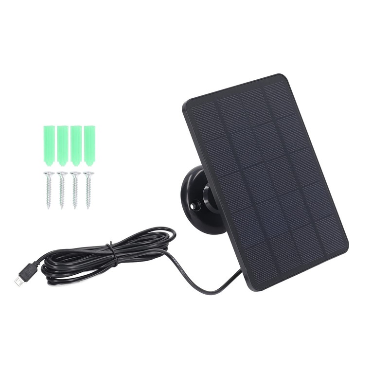 Solar Panel for Security Camera, 10W DC 5V Micro USB