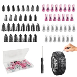 Gripiti Tyre Repair Kit Tyre Rubber Nails 30 Pcs, Tyre Repair Screws Universal Self-Service Car Tyre Puncture Repair Kit with Screwdriver Car Puncture Repair Kit for Auto Motorcycle (15 S+15 L)
