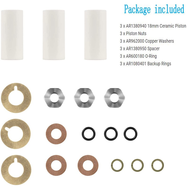 YMT AR2546 Pump Piston Kit Ceramic Plunger Repair Kit 18mm