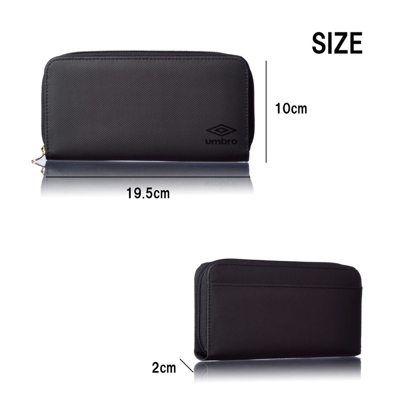 Umbro Tarpaulin Round Zip Long Wallet, Black/blue