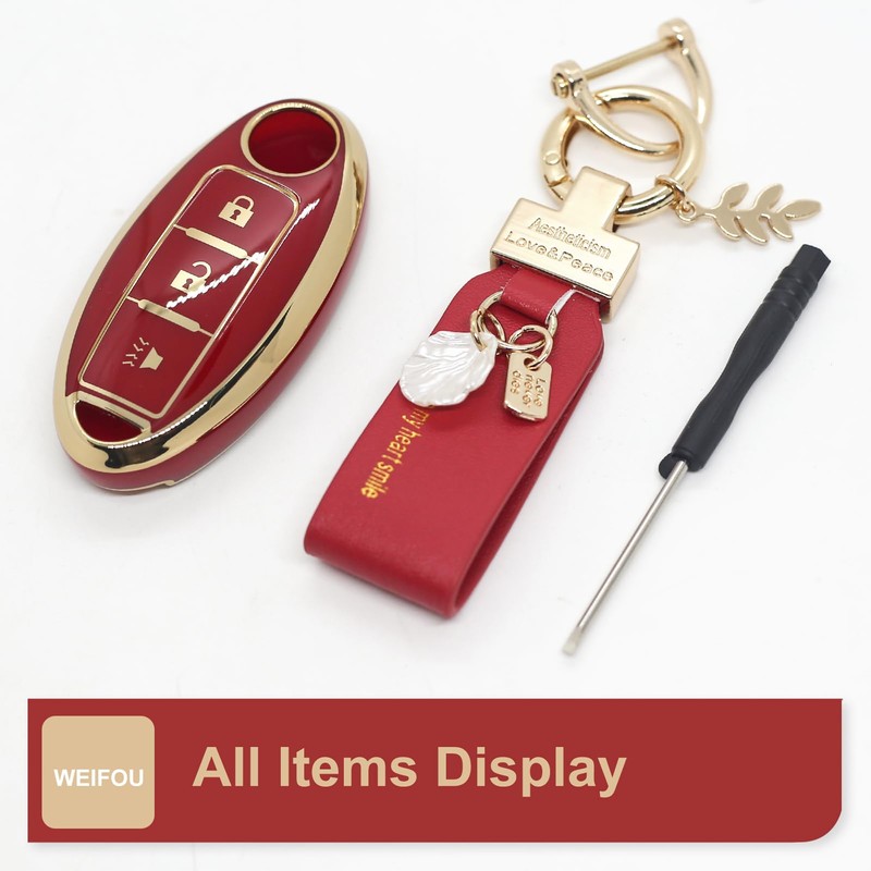 Fit for Nissan Key Fob Cover 3 Button, Smart Key