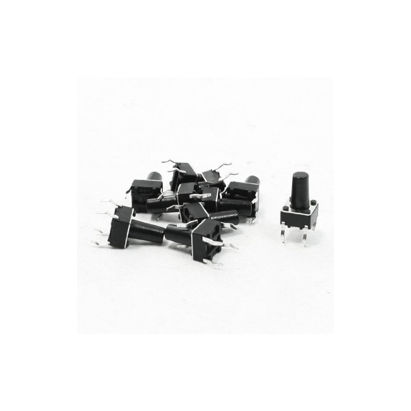 sourcingmap 6x6x10 mm 4 Pins Dip Pcb Tactile Tact Push