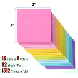 Mr. Pen- Sticky Notes, Sticky Notes 3x3, 12 Pads, Colored Sticky Notes, Sticky Notes, Sticky Note Pads, Stick Notes, Sticky Pad, Colorful Sticky Notes Pack, 3x3 Sticky Notes