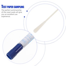 EXCEART 50 Sets Nasopharyngeal Specimen Flocked Swab Nasal Swabs Sterile Individually Wrapped Nylon Flocking Tip Flocked Swab with Tube and Labels for Sampling（Random Color）