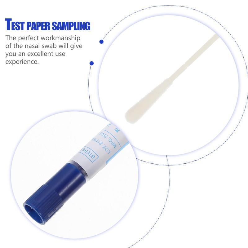 EXCEART 50 Sets Nasopharyngeal Specimen Flocked Swab Nasal Swabs Sterile