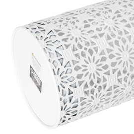 Concepts 8x20 inch Heavy Duty Metal Umbrella Stand - Durable Storage Holder for Umbrellas - Indoor and Outdoor Use - Stylish and Modern Organizer for Entryways. (White Flower Lace)