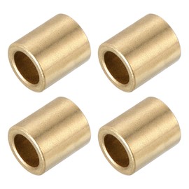 sourcing map Sleeve Bearings,8mm Bore x 12mm OD x 15mm Length Self-Lubricating Cast Brass Bushing Plain Shaft Bearings for Sliding Movements Parts of Machinery(Gold Tone, Pack of 4)