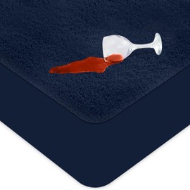 Utopia Bedding Mattress Protector, 140 x 200 x 30 cm, Waterproof, Oeko-TEX Certified Mattress Topper, Breathable, Mattress Protector, All-Round Elastic, Navy Blue