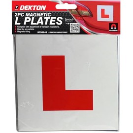 MAGNETIC L PLATES 2pc - Learner Driver Plates with Strong Magnetic Backing – Easy to Fit & Remove – Reusable L Signs for Cars, Motorcycle, Vans & Driving Tests – Compliant with UK Learner Regulations