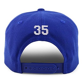 Trendy Apparel Shop Small Number 35 Back Embroidered Flatbill Snapback - Royal