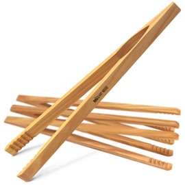 4 Pcs Wooden Toaster Tongs | 10-Inch Premium Ashwood Kitchen Utensils | Easy-Grip, Anti-Slip Design for Toast, Fruits, Bread, Pickles, Bacon, BBQ, and Parties